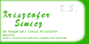 krisztofer simicz business card